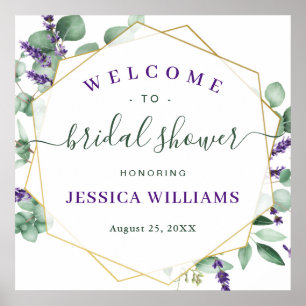 Elegantes Eukalyptus- BRIDAL SHOWER Willkommenssch Poster