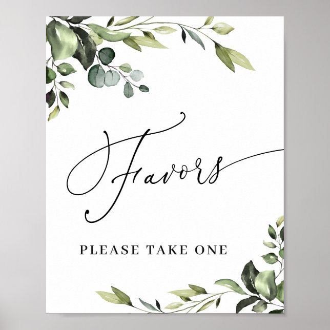 Elegantes Eukalyptus Favorit für Hochzeiten Poster (Vorne)