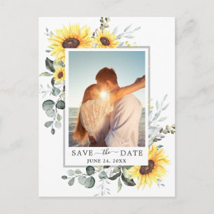 Elegantes Eukalyptus-FOTO Hochzeit Speichern Sie d Postkarte