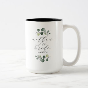 Elegantes Eukalyptus-Grün Mutter der Braut Zweifarbige Tasse