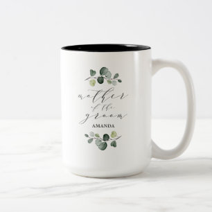 Elegantes Eukalyptus-Grün Mutter des Bräutigams Zweifarbige Tasse