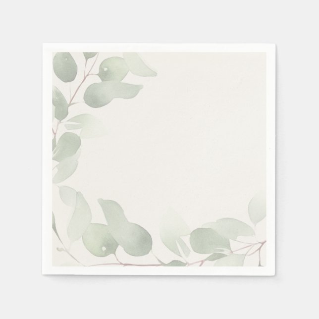 Elegantes Eukalyptus-Grün Serviette (Vorderseite)
