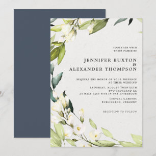 Elegantes Eukalyptus-Grün winden Hochzeit Einladung