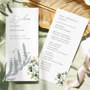 Elegantes Eukalyptus-Hochzeitsprogramm