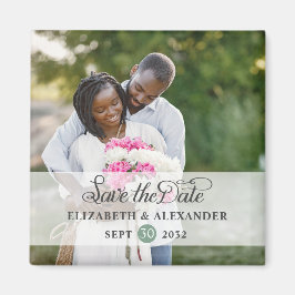Elegantes Eukalyptus-Hochzeitsstichtum Save the Da Magnet