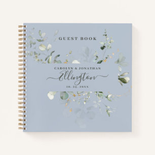 Elegantes Eukalyptus-Moderne-Schrift-Foto-Gästebuc Notizbuch