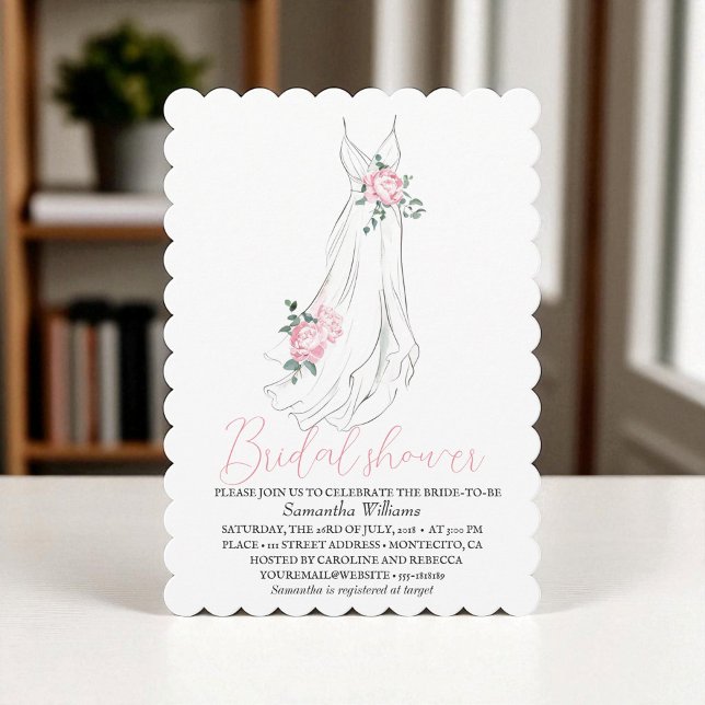 Elegantes Eukalyptus Peonies Floral Brautparty Einladung (Von Creator hochgeladen)