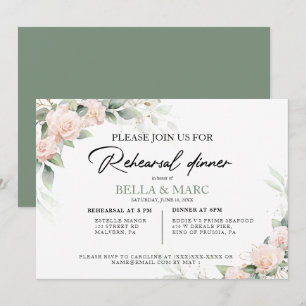 Elegantes Eukalyptus Probe Abendessen Einladung