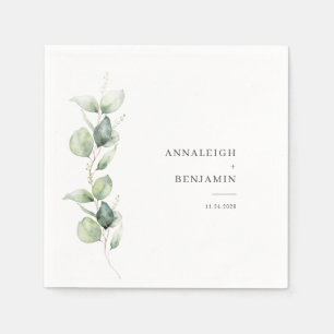 Elegantes Eukalyptus-Sukkulentes Hochzeitspapier Serviette