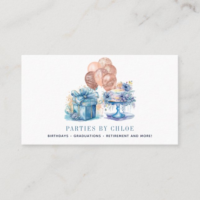 Elegantes Event Party Planner Cake-Geschenk Visitenkarte (Vorderseite)