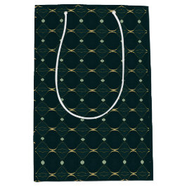Elegantes Evergreen & Gold Modernes Design Mittlere Geschenktüte