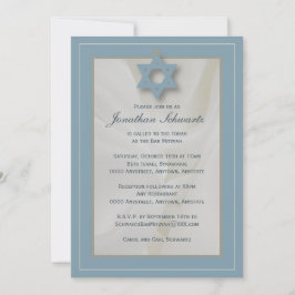 Elegantes Fabric Bar Mitzvah Einladung Licht in di