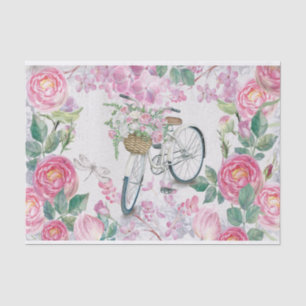 Elegantes Fahrrad und Blumen Seidenpapier