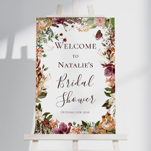 Elegantes Fall Brautparty Willkommen Poster