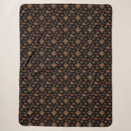 Elegantes Fall-Dackel-Muster: Herbstblüten Sherpadecke