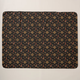 Elegantes Fall-Dackel-Muster: Herbstblüten Sherpadecke
