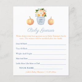 Elegantes Fall Guess Baby Birth Stats Shower Game