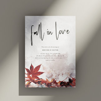 Elegantes "Fall in Liebe" Ahornkapellen-Blätter Ho Einladung
