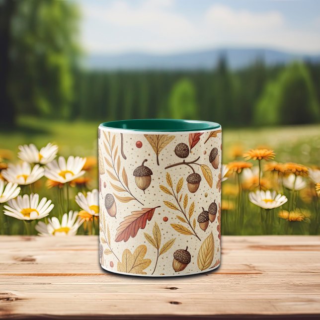 Elegantes Fall Pattern Zweifarbige Tasse (Von Creator hochgeladen)