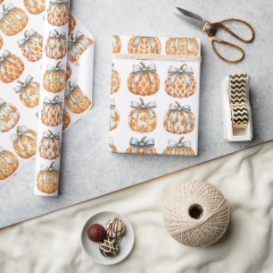 Elegantes Fall Pumpkin Wrapping Paper Geschenkpapier