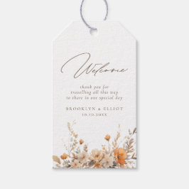 Elegantes Fall Wild Blume Wedding Hotel Willkommen Geschenkanhänger