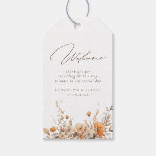 Elegantes Fall Wild Blume Wedding Hotel Willkommen Geschenkanhänger