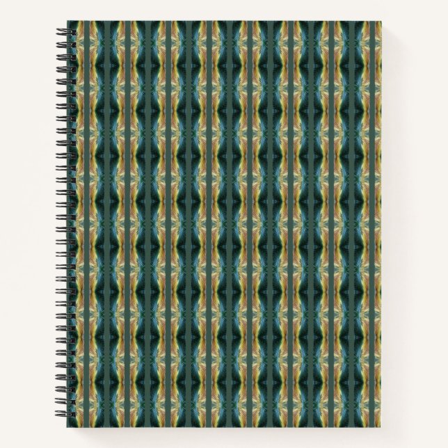 Elegantes Fallleaf Abstrakte Kunst, gestreiftes Mu Notizbuch (Vorderseite)