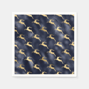 Elegantes falsches Goldhirsch Blau falsche Folie W Serviette