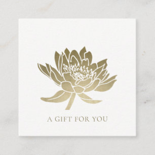 ELEGANTES FALSCHGOLD-LOTUS-BLUMEN-GESCHENKGUTSCHEI QUADRATISCHE VISITENKARTE