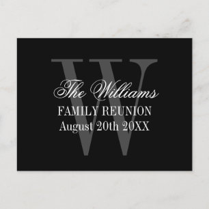 Elegantes Familien-Wiedersehenmonogramm Save the Ankündigungspostkarte