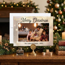 Elegantes Familienfoto Weihnachten mit Schneeflock