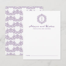 Elegantes Familienwappen Lila Hochzeitsmonogramm