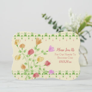 Elegantes Fancy Blumen Hochzeitstag Ankündigung