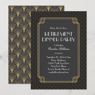 Elegantes Fans Art Déco Party Einladung