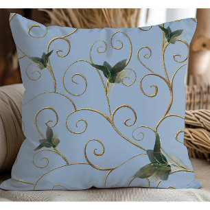 Elegantes fantastisches goldenes Blumenmuster Hell Kissen