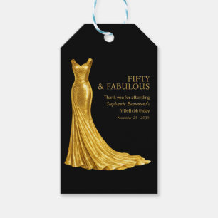 Elegantes fantastisches goldenes Kleid 50. Geburts Geschenkanhänger