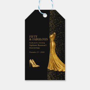 Elegantes fantastisches goldenes Kleid 50. Geburts Geschenkanhänger