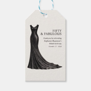 Elegantes fantastisches schwarzes Kleid der Frau z Geschenkanhänger