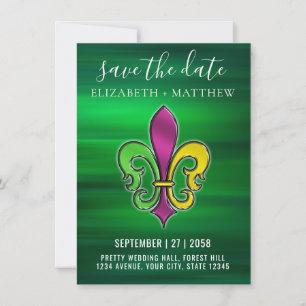 Elegantes, farbenfrohes Fleur-de-Lis-Design für Ei Einladung