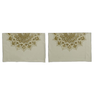 Elegantes, farbenfrohes Mandala im indischen Stil Kissenbezug