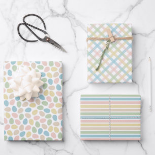 Elegantes farbenfrohes Ostermuster Geschenkpapier Set