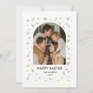 Elegantes farbenfrohes oval florales Oster-Familie Feiertagskarte