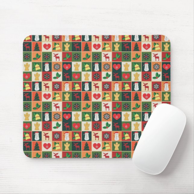 Elegantes, farbenfrohes Weihnachtsmuster | Mousepa Mousepad (Mit Mouse)