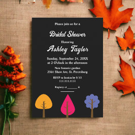 Elegantes farbenprächtiges Schwarzes Brautparty Einladung