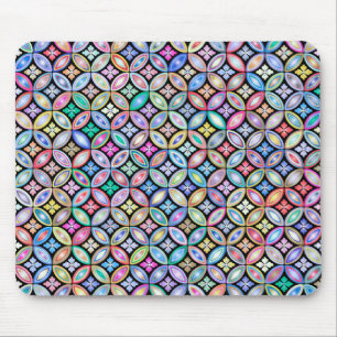 Elegantes Farbige Abstrakte Buntglas-Muster Mousepad