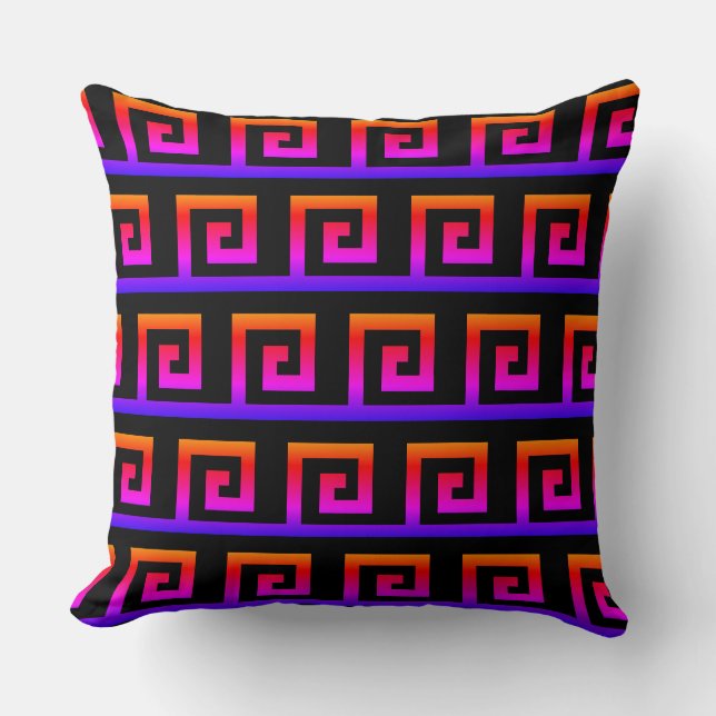 Elegantes, farbiges geometrisches Muster Kissen (Vorderseite)