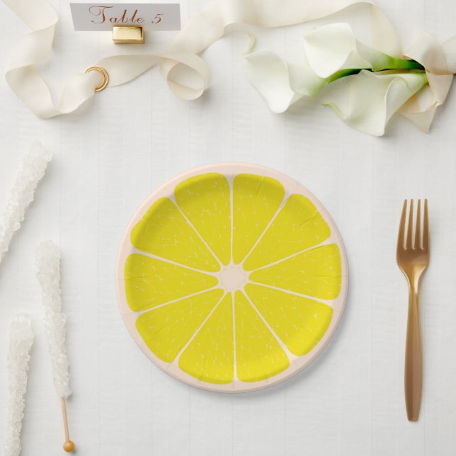 Elegantes, farbiges Party Trendy Yellow Pappteller (Hochzeit)
