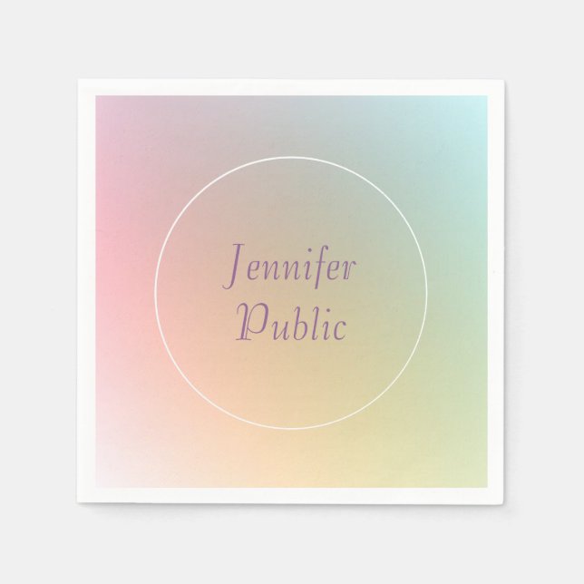 Elegantes farbiges Template-Kalligrafie-Skript Serviette (Vorderseite)