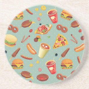 Elegantes Fast Food-Muster Getränkeuntersetzer