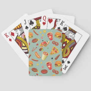 Elegantes Fast Food-Muster Spielkarten